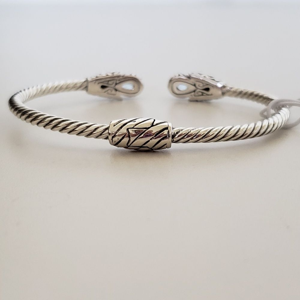 Annika Witt Sterling Silver Blue Topaz Cuff Bracelet - Picture 6 of 6